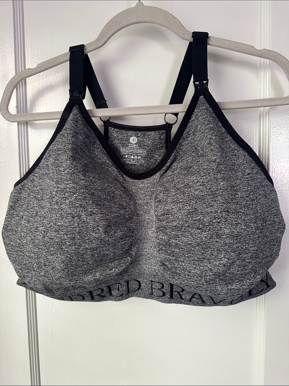 Kindred Bravely Heather Gray Wireless Nursing Sports Bra with Clip-Down Straps